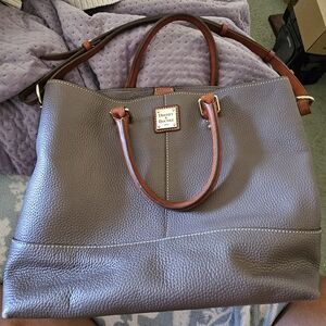 Dooney & Bourke Chelsea Shopper Taupe/Mushroom Color PEBBLED leather